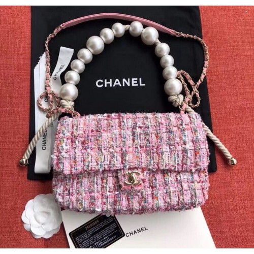 Torebka Chanel Original Pearl na ramię A1112 różowa