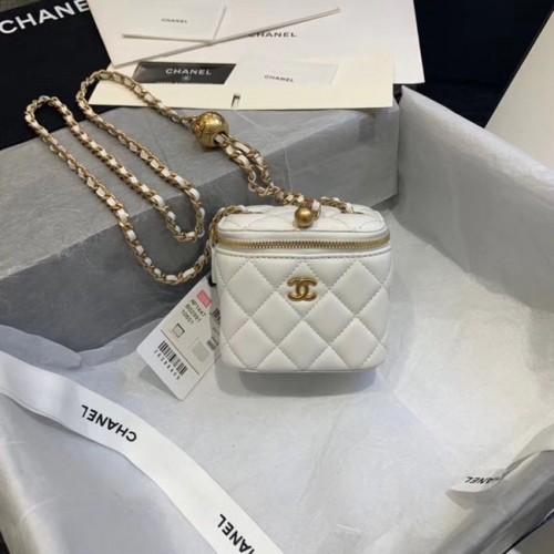 Torebka Chanel Original Small Classic na łańcuszku AP1447 biała