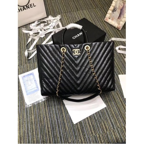 Duża torba na zakupy Chanel Original A57974 czarna