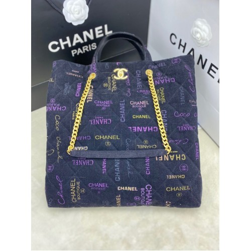 TORBA NA ZAKUPY Chanel 2566 ciemnoniebieska