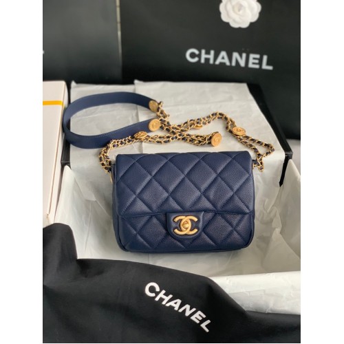 Chanel MAŁA TOREBKA Z KLAPĄ AS3369 Royal Blue