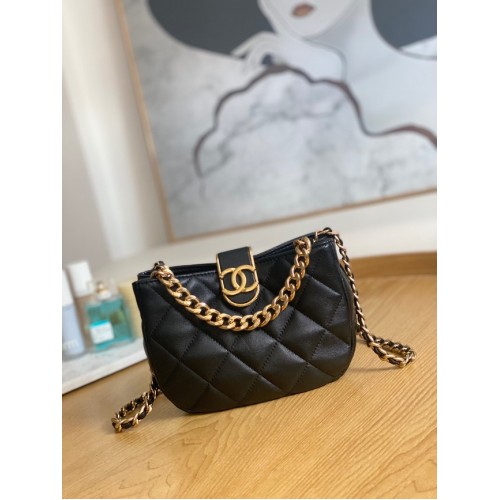 Chanel MAŁA TOREBKA HOBO AS3475 czarna