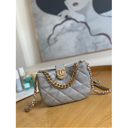 Chanel MAŁA TOREBKA HOBO AS3475 szara