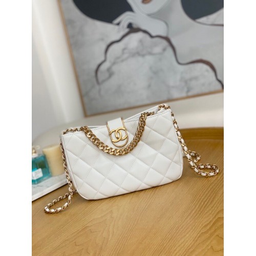 Chanel MAŁA TOREBKA HOBO AS3476 biała