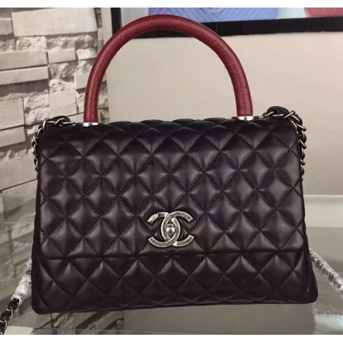 Torba na ramię Chanel, oryginalna skóra cielęca A7775, czarna