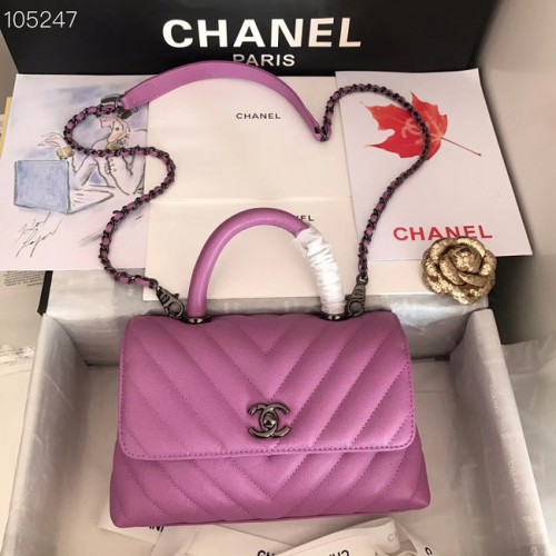 Torebka Chanel Small Flap Bag z uchwytem górnym V92990 Purplish
