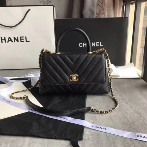 Torebka Chanel Small Flap z uchwytem u góry A92990 czarna