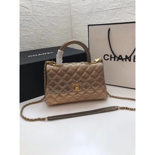 Torebka Chanel Small Flap z uchwytem u góry A92990 złota
