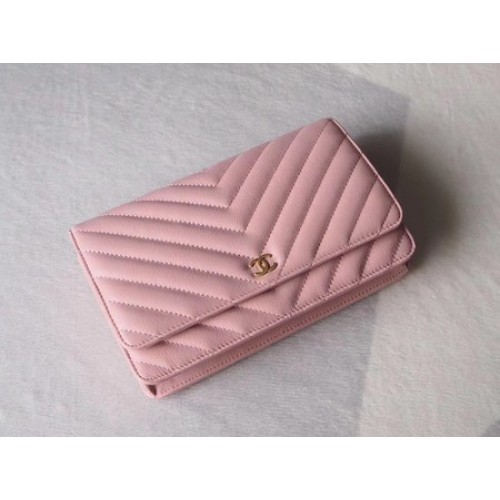 Torebka Chanel V mini z klapką Chevron Sheepskin Leather A33814V Pink
