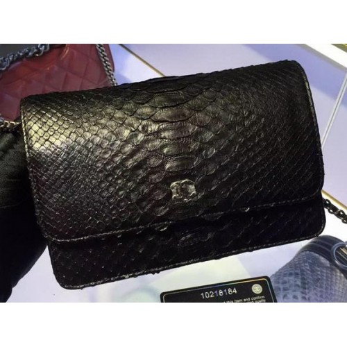 Torebka Chanel WOC Flap Bag Original Snake Leather A33814 Black