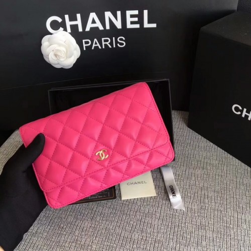 Torebka Chanel WOC Flap Bag Pink Original Sheepskin Leather 33814 Glod