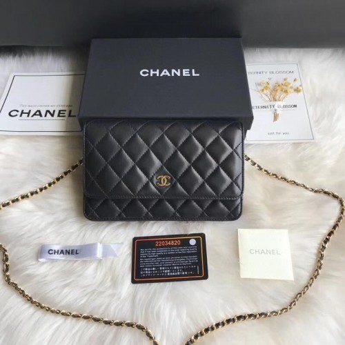 Torebka Chanel WOC mini Flap Bag Cannage Pattern A33816C Black