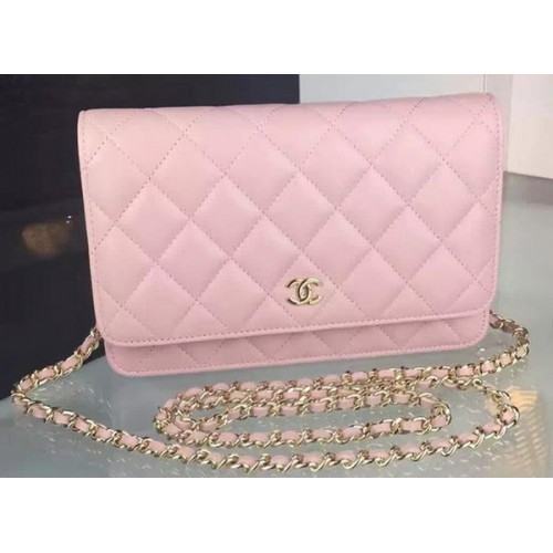 Torebka Chanel WOC mini Flap Bag Pink Sheepskin A5373 Gold