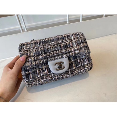 Klasyczna torebka Chanel Tweed w kolorze srebrnym Metal A01116-5