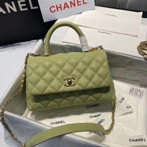Torebka Chanel Coco Mini z klapką i uchwytem u góry A92995 Avocado Green