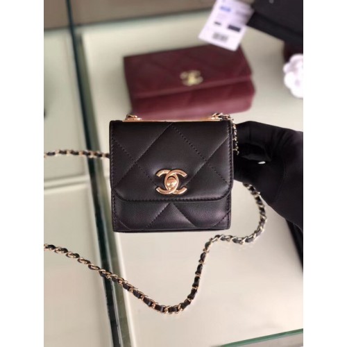 Torebka Chanel z klapką Lambskin Gold-Tone Metal 3797 czarna