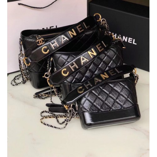 Torba typu hobo Chanel Gabrielle A93824 Czarna