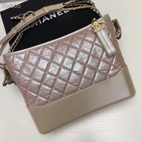 Torebka typu hobo Chanel Gabrielle A93824 ciemnoróżowa