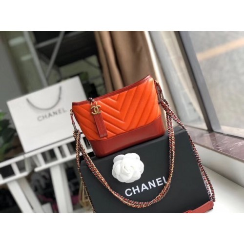 Torebka typu hobo Chanel Gabrielle A91810 pomarańczowa