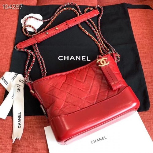 Torebka typu hobo Chanel Gabrielle A91810 czerwona
