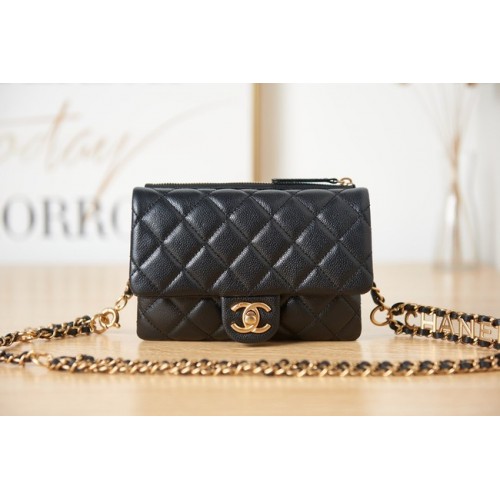 Chanel Grained Calfskin Pocket AS3225 czarny