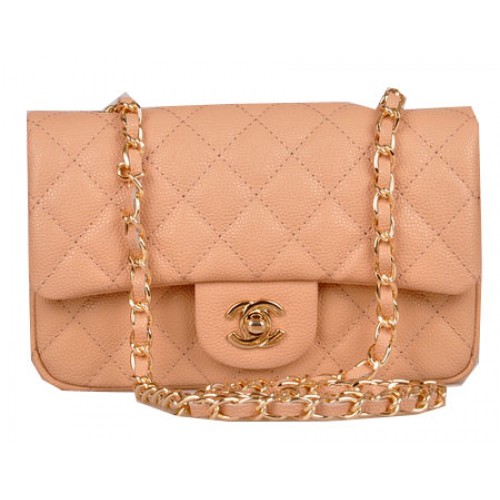 Torebka Chanel mini Classic Flap Bag Apricot Cannage Pattern 1117 Gold