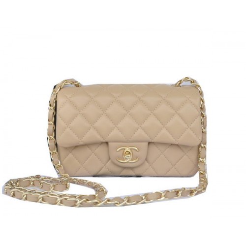 Torebka Chanel mini Classic Flap Bag Apricot Original Sheekskin CHA1116 Gold