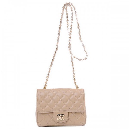 Torebka Chanel mini Classic Flap Bag Apricot Sheekskin 1115 Gold