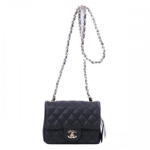 Torebka Chanel mini Classic Flap Bag Black Cannage Patterns 1115 Gold