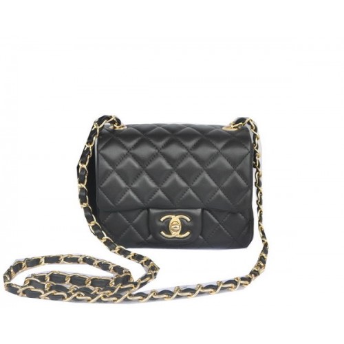 Torebka Chanel mini Classic Flap Bag Black Original Sheekskin CHA1115 Gold