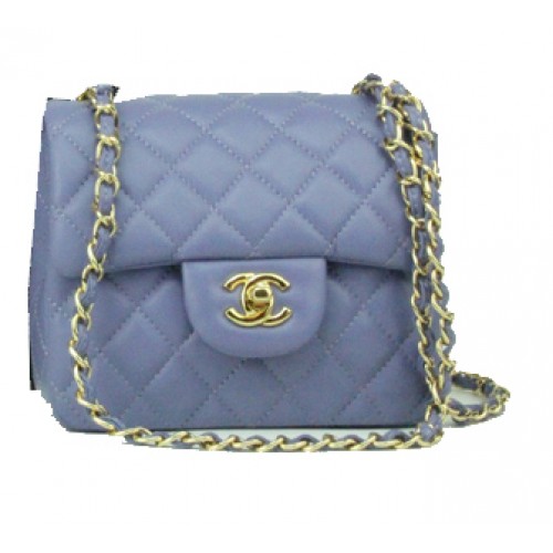Torebka Chanel mini Classic Flap Bag z lawendowej skóry, łańcuszek ze złota 1115