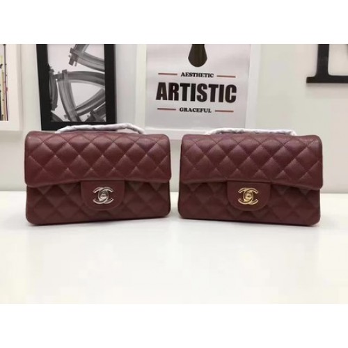 Torebka Chanel mini Classic Flap Bag Original Cannage Pattern A1116 Wine