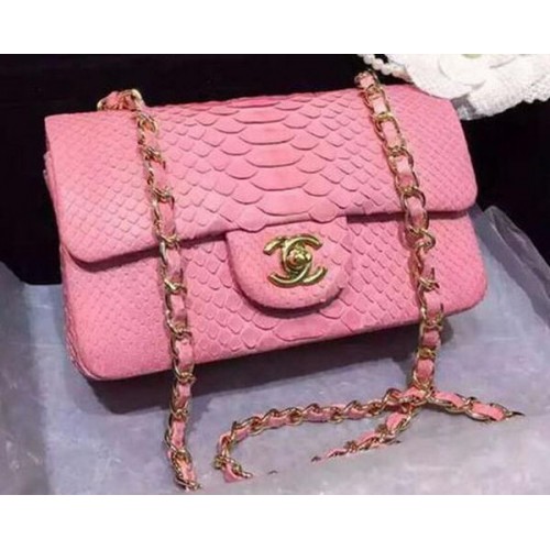 Torebka Chanel mini Classic Flap Bag Original Snake Leather A1116 Pink