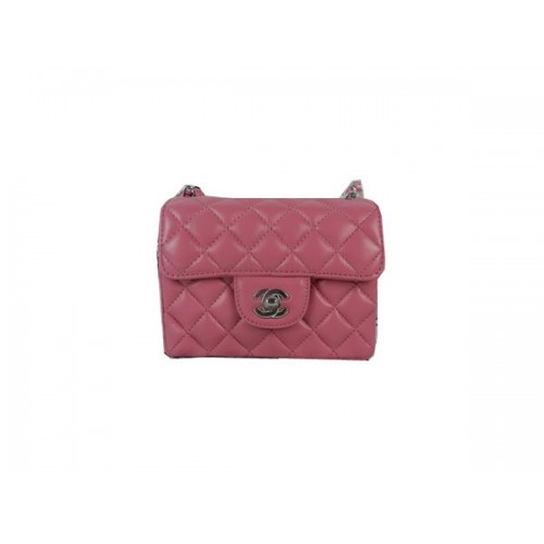 Torebka Chanel mini Classic Flap Bag Peach Sheekskin CHA1115 Silver
