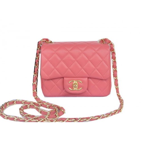Torebka Chanel mini Classic Flap Bag Pink Original Sheekskin CHA1115 Gold