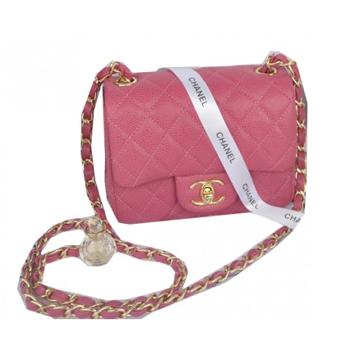 Torebka Chanel mini Classic Flap Bag Rose Cannage Pattern 1115 Gold