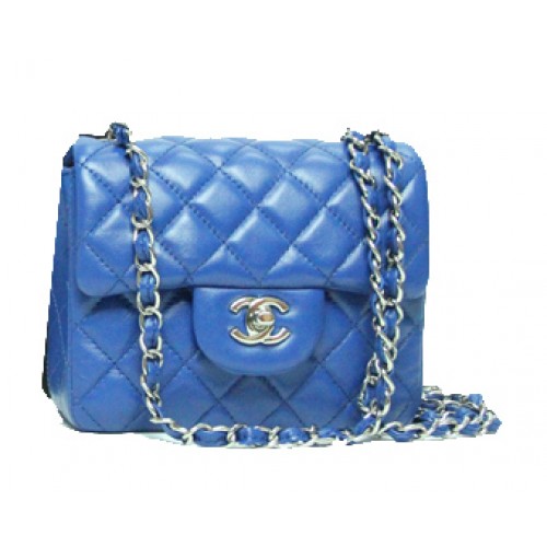 Torebka Chanel mini Classic Flap Bag Royal Leather z łańcuszkiem ze srebra próby 1115