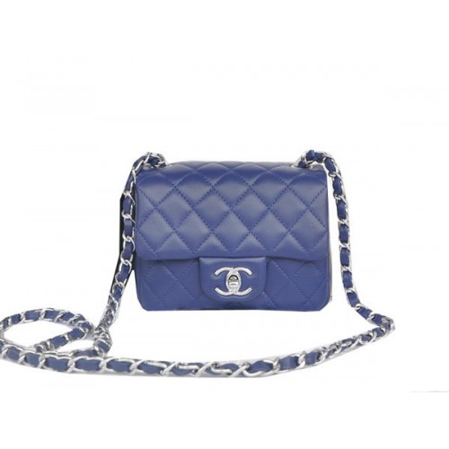 Torebka Chanel mini Classic Flap Bag Royal Original Sheekskin CHA1115 Silver