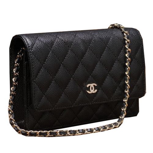Torebka Chanel mini Flap Bag A33814 Black Cannage Pattern Gold