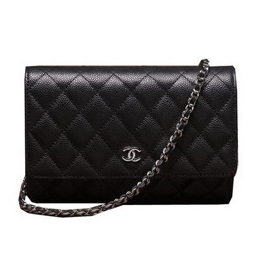 Torebka Chanel mini Flap Bag A33814, wzór Cannage, kolor czarny, srebrny