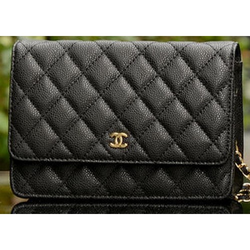 Torebka Chanel mini Flap Bag Black Cannage Pattern A33814 Gold