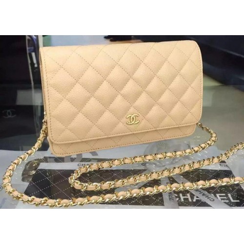 Mini torebka z klapką Chanel Cannage Pattern A8373 Morela