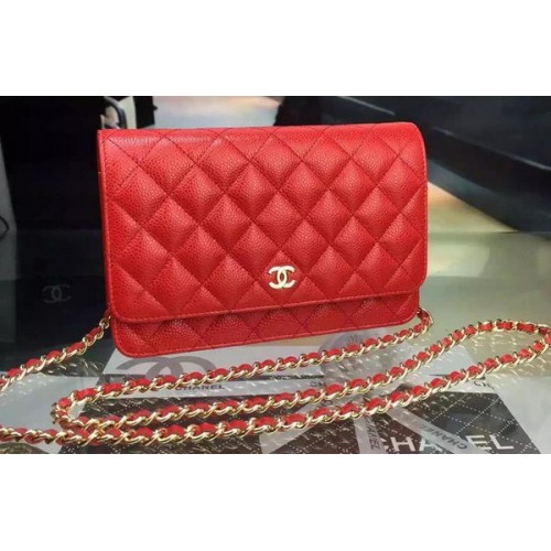 Chanel mini torebka z klapką Cannage Pattern A8373 czerwona