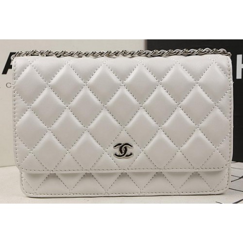 Torebka Chanel mini z klapką, oryginalna skóra owcza A33814 OffWhite