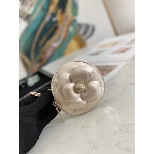 Torebka Chanel mini na ramię Oryginalna skóra 82121 Jasne złoto