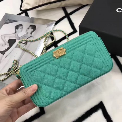 Torebka Chanel mini na ramię Cannage Pattern A94452 w kolorze zielonym