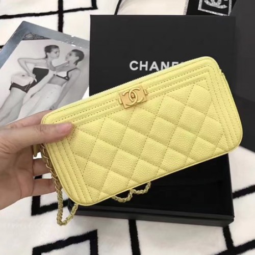 Mini torba na ramię Chanel Cannage Pattern A94452 Cytryna