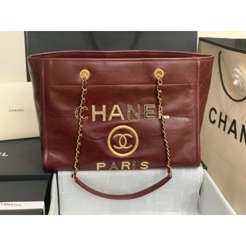 Torba na zakupy Chanel A67001 Burgundowa