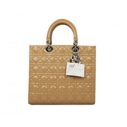 Gorąco sprzedam torebki Christian Dior Patent Duża torebka damska Dior CAL44561 morelowy srebrny