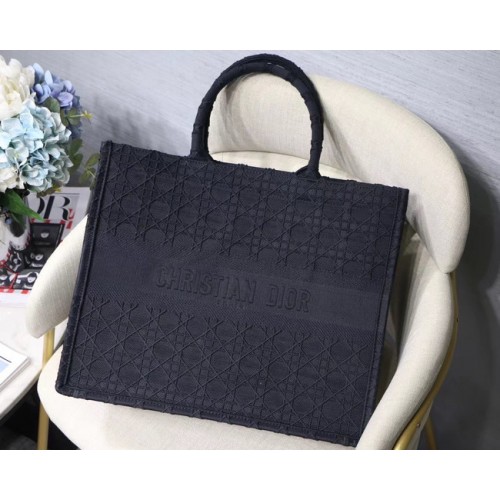 TORBA DIOR BOOK TOTE Z HAFTU PŁÓTNA C1286 ciemnoniebieska